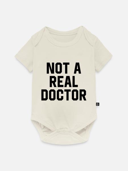 Kein richtiger Arzt - Baby Premium Kurzarmbody - Naturweiß