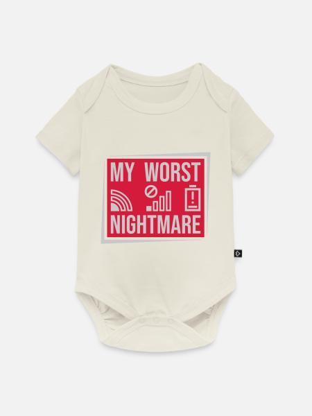 Schild my worst nightmare - Baby Premium Kurzarmbody - Naturweiß