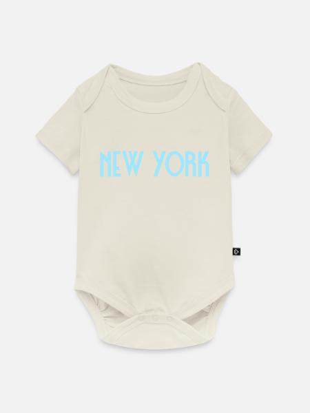 New York - Baby Premium Kurzarmbody - Naturweiß