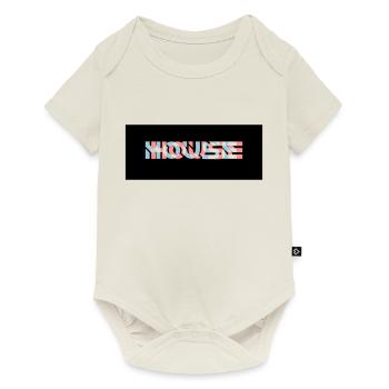 Logo de la maison à effets 3D - Body à manches courtes Premium Bébé - blanc cassé - Devant