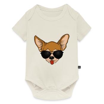 Chihuahua Chiwawa with Sunglasses Funny Dog - Baby Premium short-sleeve bodysuit - off white - Front