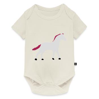 Unicorn Silhouette Outline Shadow - Baby Premium short-sleeve bodysuit - off white - Front