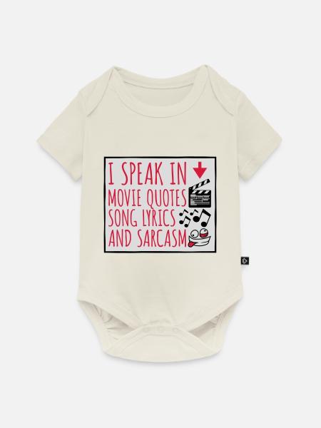 speak lyrics and sarcasm - Baby Premium Kurzarmbody - Naturweiß