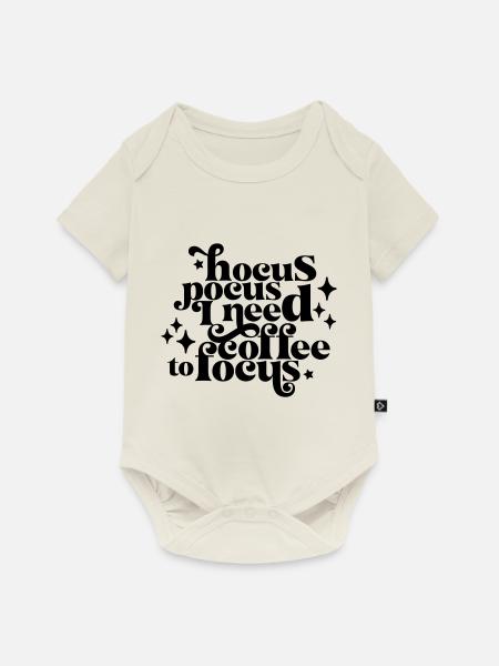 HocusPocusIneedCoffeetoFocus - Baby Premium Kurzarmbody - Naturweiß