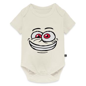 Crazy Comic Face Design - Body à manches courtes Premium Bébé - blanc cassé - Devant