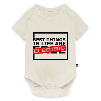 Les meilleures choses dans la vie sont électriques 😎 - Body à manches courtes Premium Bébé - blanc cassé - Devant