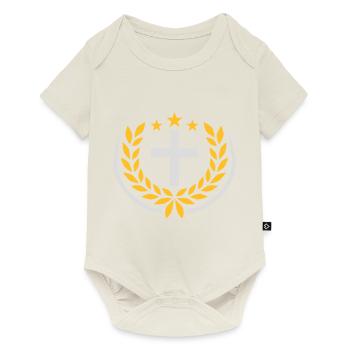 Jesus Christ Laurel Wreath Logo - Baby Premium short-sleeve bodysuit - off white - Front