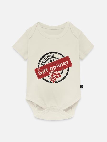 Certified gift opener - Baby Premium Kurzarmbody - Naturweiß