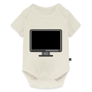 Icon Logo Computer Screen - Baby Premium short-sleeve bodysuit - off white - Front