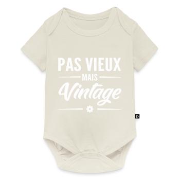 pas vieux mais vintage - Body à manches courtes Premium Bébé - blanc cassé - Devant