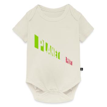 Planète sur le devis de profit - Body à manches courtes Premium Bébé - blanc cassé - Devant