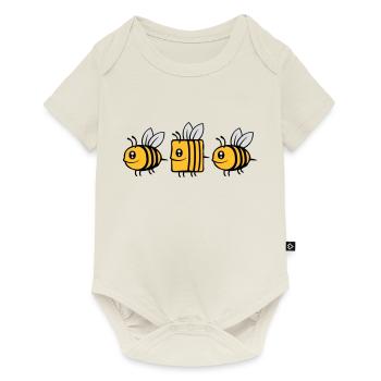 abeille différente abeille comique - Body à manches courtes Premium Bébé - blanc cassé - Devant