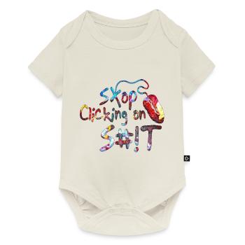 citations drôle fraze mème populaire cool trendy citation - Body à manches courtes Premium Bébé - blanc cassé - Devant