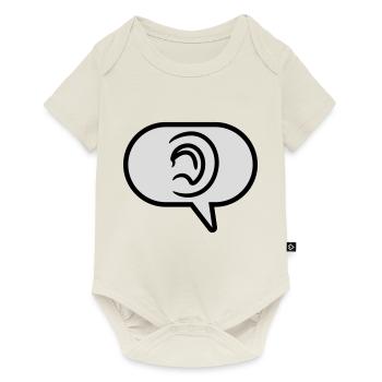 Entendre une bulle de discours de symbole simple - Body à manches courtes Premium Bébé - blanc cassé - Devant