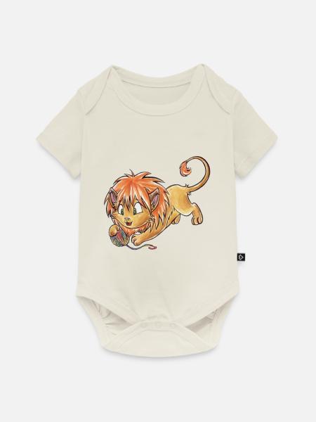 Tierkreis: Löwe - Baby Premium Kurzarmbody - Naturweiß