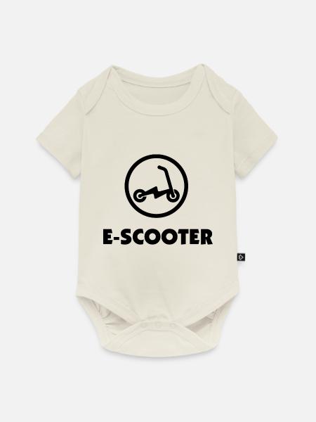 E-Scooter E-Roller Scooter - Baby Premium Kurzarmbody - Naturweiß