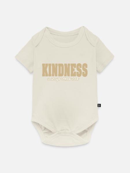 Kindness comes back - Baby Premium Kurzarmbody - Naturweiß