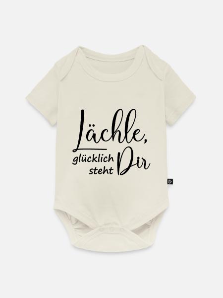 Glücklich steht dir - Baby Premium Kurzarmbody - Naturweiß