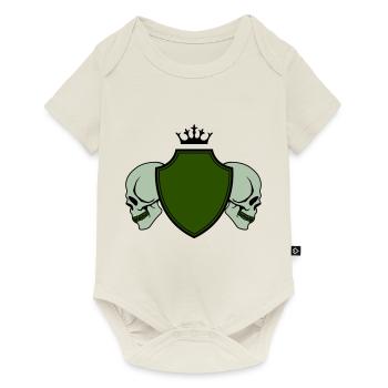 Armoiries du crâne - Body à manches courtes Premium Bébé - blanc cassé - Devant