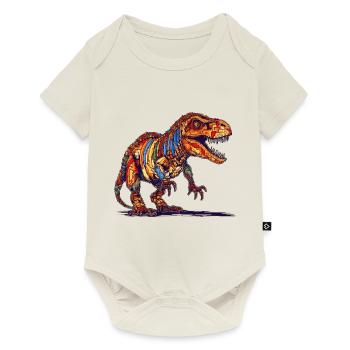 Pixel Dino in the style of old video games graphics - Baby Premium short-sleeve bodysuit - off white - Front