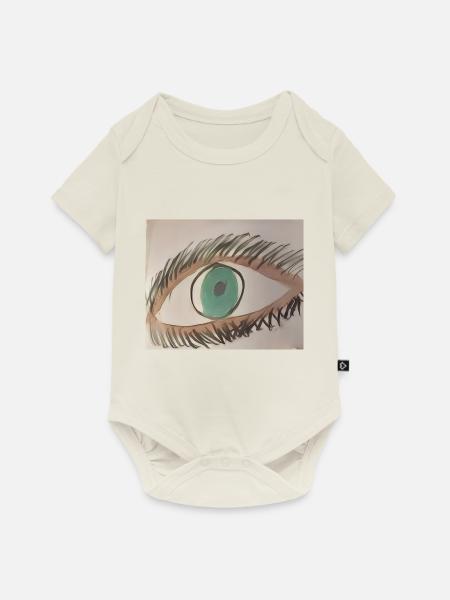 Das Auge - Baby Premium Kurzarmbody - Naturweiß