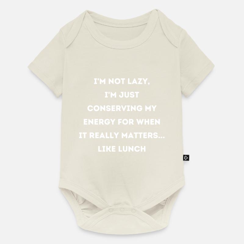 Mittagessen Arbeit Spruch - Baby Premium Kurzarmbody - Naturweiß