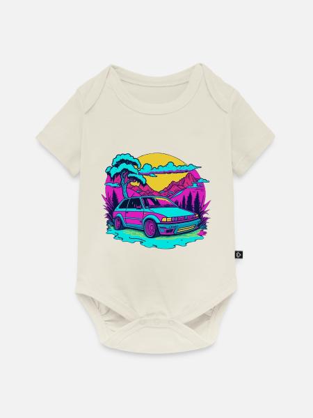 Deutsches Retro-Auto - Baby Premium Kurzarmbody - Naturweiß