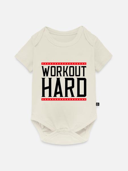 workout hard 2 - Baby Premium Kurzarmbody - Naturweiß