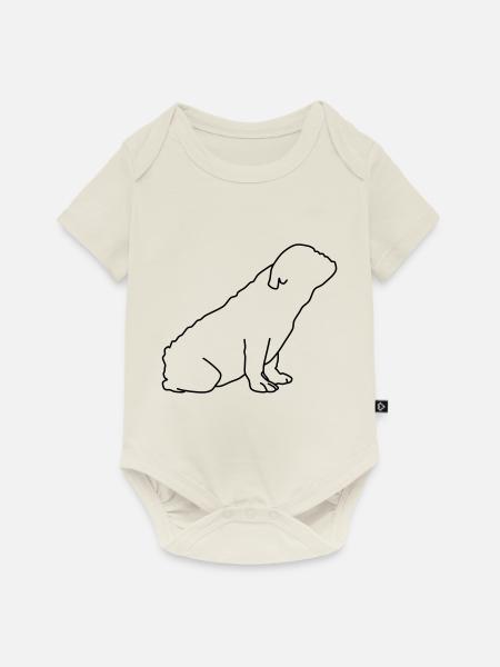 french bulldog lineart 1 - Baby Premium Kurzarmbody - Naturweiß