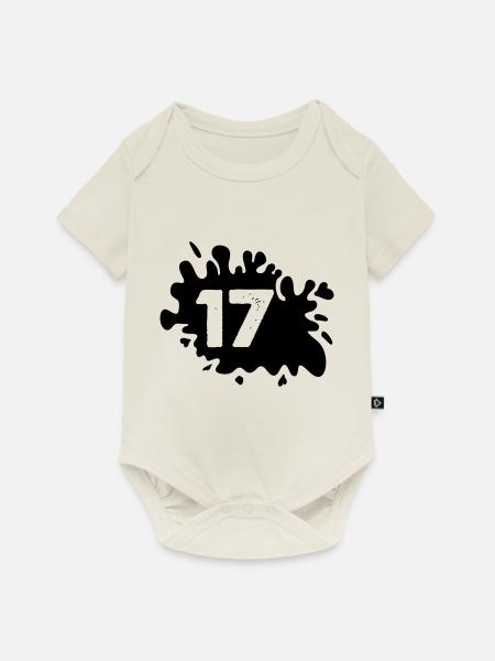 kleckse 17 - Baby Premium Kurzarmbody - Naturweiß
