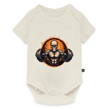 gym skull - Baby Premium Kurzarmbody - Naturweiß - Vorne