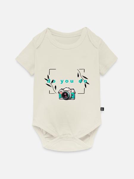 "Do yo do"-Kamera - Baby Premium Kurzarmbody - Naturweiß