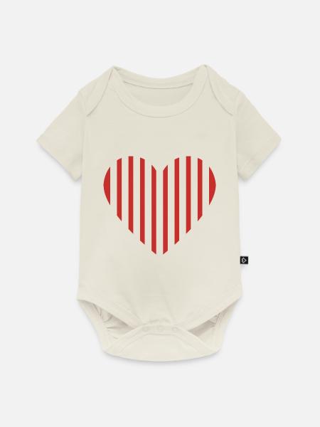 Rotes Herz - Baby Premium Kurzarmbody - Naturweiß