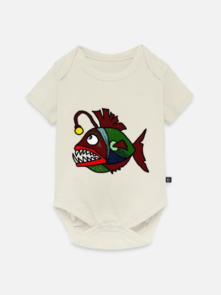 Anglerfisch - Baby Premium Kurzarmbody - Naturweiß