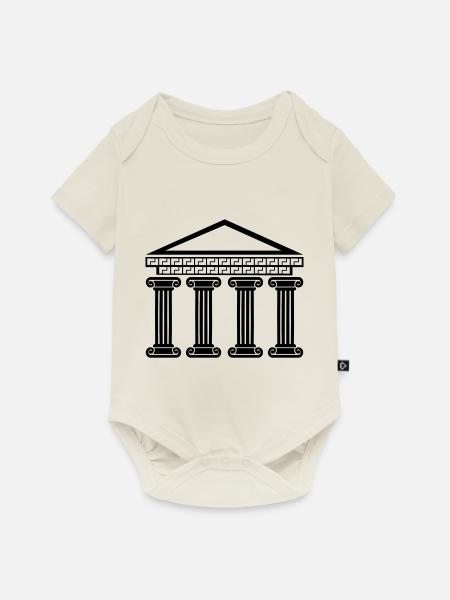 griechisches antikes gebäude - Baby Premium Kurzarmbody - Naturweiß