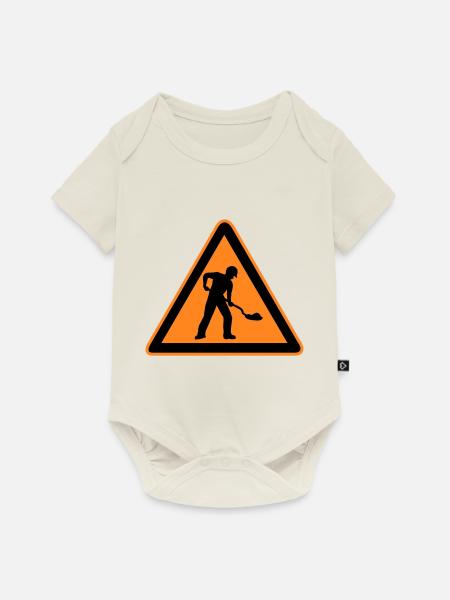 schild straßenbau baustelle - Baby Premium Kurzarmbody - Naturweiß