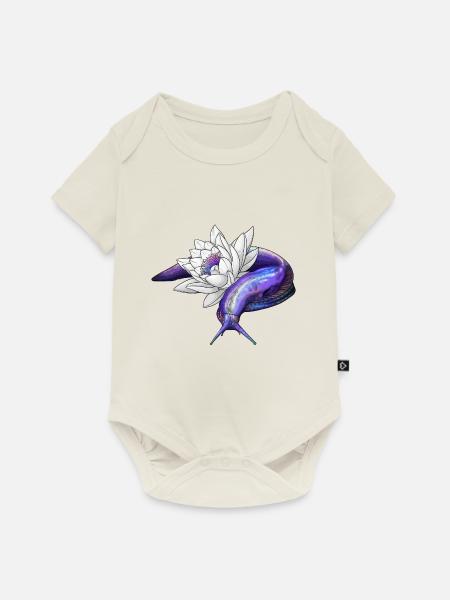 Lotus Schnecke - Baby Premium Kurzarmbody - Naturweiß