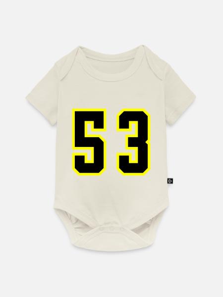 53 Zahl Trikot - Baby Premium Kurzarmbody - Naturweiß