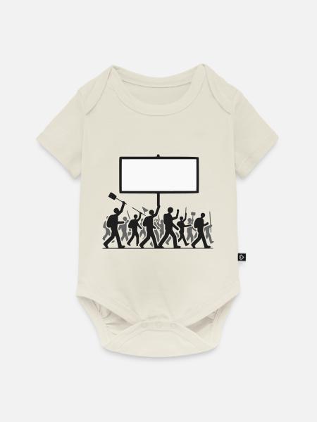 Demonstration - Baby Premium Kurzarmbody - Naturweiß
