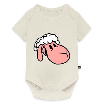 Mouton Visage Tête Mignon Mignon Agneau Cool Bande dessinée - Body à manches courtes Premium Bébé - blanc cassé - Devant