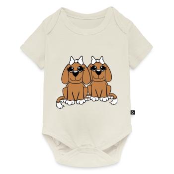 2 Équipe de chiens Deux amis Petites amies Couple Équipage - Body à manches courtes Premium Bébé - blanc cassé - Devant