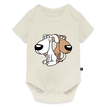 2 Dog Friends Team Crazy Funny Crew Brothers - Body à manches courtes Premium Bébé - blanc cassé - Devant