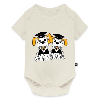 Chiens École Diplôme Certificat Gymnase Collège Abi - Body à manches courtes Premium Bébé - blanc cassé - Devant