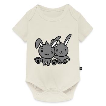 2 Bunnies Friends Team Crew Couple Two Lucky - Baby Premium short-sleeve bodysuit - off white - Front