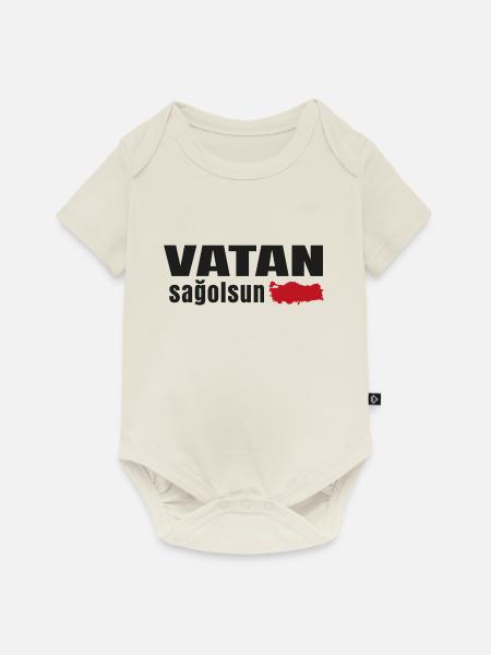 vatan sagolsun dark black/red v1 - Baby Premium Kurzarmbody - Naturweiß