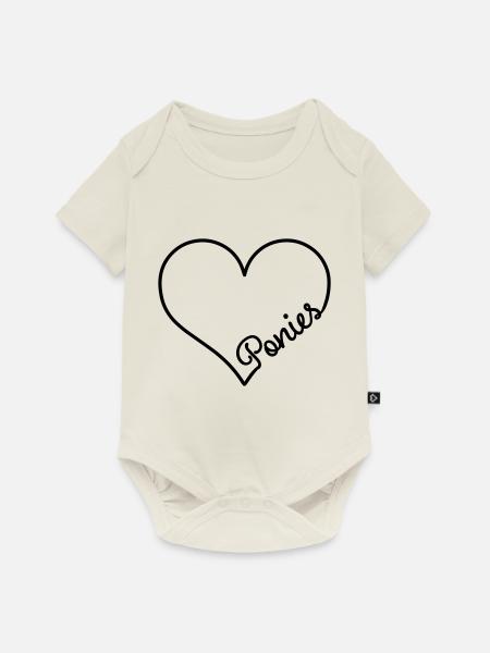 Pony - Baby Premium Kurzarmbody - Naturweiß
