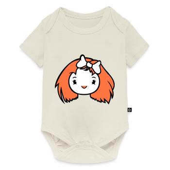 Bird Lady Woman Female Pretty Face Bow - Baby Premium short-sleeve bodysuit - off white - Front