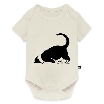 Chat endormi - Body à manches courtes Premium Bébé - blanc cassé - Devant