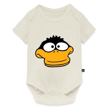 Duck looks funny goofy anxious confused comic - Baby Premium short-sleeve bodysuit - off white - Front