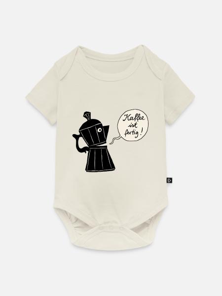 Kaffee ist fertig (Kontur) - Baby Premium Kurzarmbody - Naturweiß